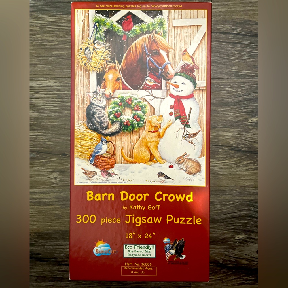 SunsOut Barn Door Crowd 300 piece puzzle 🧩